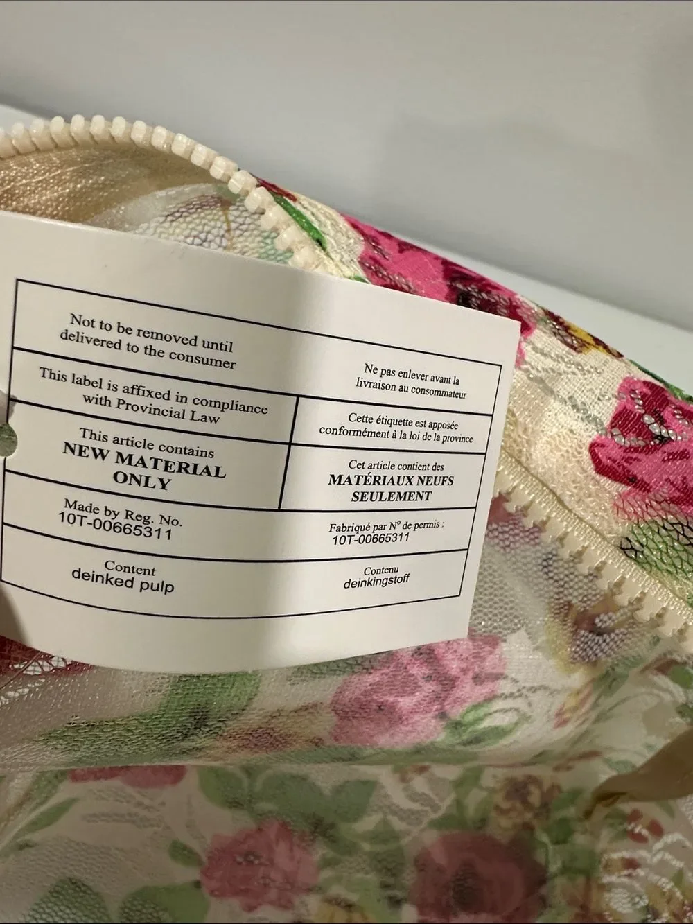 Urban Essentials Ivory Pink Green Yellow Rose Floral Lace Beauty Cosmetic Bag